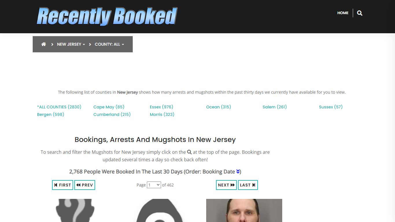 Bookings, Arrests and Mugshots in New Jersey - Recently Booked